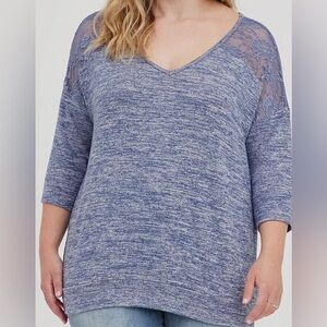 Torrid Size 1 Navy Super Soft Plush Dolman Top Shirt NEW